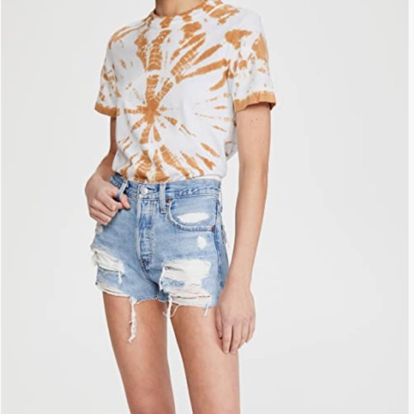 LEVI'S Women's Premium 501 Original Denim Shorts Distressed Button Fly 29 NWOT - Picture 5 of 6